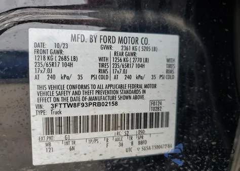 2023 Ford Maverick Xl from USA, damaged, VIN 3FTTW8F93PRB02158